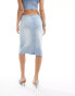 Monki co-ord midi denim skirt in mid blue wash BLAU, 2XS - EU 32 - фото #3