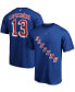 ფოტო #1 პროდუქტის Men's Alexis Lafrenière Blue New York Rangers Authentic Stack Name and Number T-shirt