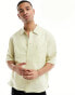 Calvin Klein Jeans Linen Cotton Short Sleeve Shirt in Green Haze