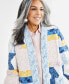 Фото #3 товара Women's Patchwork Quilted Open-Front Jacket, Created for Macy's