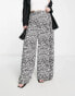 In The Style Plus x Yasmin Devonport exclusive wide leg trouser in zebra print