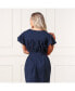 Фото #3 товара Women's Bell Sleeve Linen Keyhole Dress