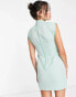 Фото #3 товара ASOS DESIGN structured mini dress with shoulder pads in sage green