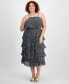 Фото #1 товара Trendy Plus Size Printed Ruffle-Trim Midi Dress