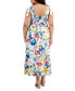 Фото #2 товара Plus Size Floral Square-Neck Maxi Dress
