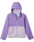 ფოტო #1 პროდუქტის Big Girls Rain-Zilla Colorblocked Fleece-Lined Full-Zip Hooded Rain Jacket