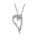 ფოტო #2 პროდუქტის Sterling Silver Cubic Zirconia Heart and Bowtie Necklace