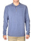 Фото #1 товара Men's Stretch Button-Placket Topstitched Henley Shirt