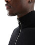 ONLY & SONS knitted half zip jumper in black