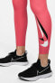 Фото #6 товара Леггинсы спортивные Nike Dri Fit Big Double Swoosh 7/8 Темно-розовые
