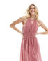 Фото #2 товара Vila Bridesmaid halterneck maxi dress in rose