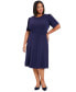 ფოტო #1 პროდუქტის Plus Size Fit & Flare Scuba Crepe Midi Dress