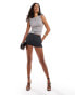 Kaiia sleeveless mesh top in grey