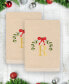 Фото #2 товара Christmas Mistletoe Monogram White Embroidered Luxury Turkish Cotton Hand Towels, 2 Piece Set