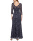 ფოტო #4 პროდუქტის Women's Lace 3/4-Sleeve Mermaid Gown