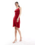 Фото #3 товара Nobody's Child Mock crochet high neck mini dress in red