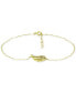 ფოტო #1 პროდუქტის Cubic Zirconia Wing Chain Ankle Bracelet, Created for Macy's