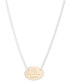 Two-Tone Logo Pendant Necklace, 17" + 3" extender