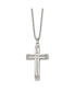 Brushed and Polished Cross on a Cable Chain Necklace