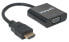 Manhattan HDMI to VGA Converter cable - 1080p - 30cm - Male to Female - Equivalent to HD2VGAE2 - Micro-USB Power Input Port for additional power if needed - Black - Three Year Warranty - Polybag - 0.3 m - HDMI Type A (Standard) - VGA (D-Sub) - Male - Female - Strai