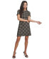 ფოტო #5 პროდუქტის Women's Plaid Ponté-Knit Short-Sleeve Dress