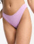 Lindex – Naomi – Gerippte Bikinihose mit hohem Beinausschnitt in Flieder