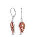 ფოტო #2 პროდუქტის Inspired Red Brown Earth Tones Created Opal Inlay Lever back Nature Leaf Dangle Drop Earrings Western Jewelry For Women.925 Sterling Silver