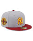 Фото #1 товара Men's Gray, Red New York Yankees World Series Champions Navy Undervisor 59Fifty Fitted Hat