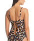 Фото #2 товара Women's Cheetah V-Hem Tie-Back Tankini Top, Created for Macy's