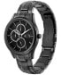ფოტო #4 პროდუქტის Men's Dante Multifunction Black Stainless Steel Watch 42mm and Bracelet Set