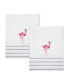 Flamingo Ticking Stripe 2-Pc. Fingertip Towel Set, 11" x 18"