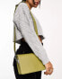 Фото #6 товара ASOS DESIGN leather multi compartment crossbody bag in light green