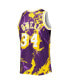 Фото #4 товара Men's Shaquille O'Neal Purple Los Angeles Lakers 1996-97 Hardwood Classics Marble Swingman Jersey