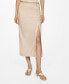 ფოტო #1 პროდუქტის Women's Slit Detail Linen Skirt