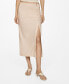 Women's Slit Detail Linen Skirt