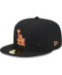 ფოტო #2 პროდუქტის Men's Black Los Angeles Dodgers Metallic Pop 59FIFTY Fitted Hat