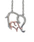 ფოტო #2 პროდუქტის Diamond Family Elephant Pendant Necklace (1/10 ct. t.w.) in Sterling Silver and 10k Rose Gold