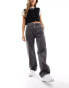 ONLY Carrie high waisted wide leg carpenter jeans in washed grey