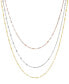 ფოტო #1 პროდუქტის Mirror Link 18" Layered Necklace in 10k Tricolor Gold