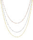 Mirror Link 18" Layered Necklace in 10k Tricolor Gold