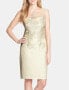 Фото #1 товара Kay Unger Embroidered Overlay Tweed Sheath Back Zip Closure Dress Size 6