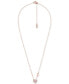 Фото #2 товара Michael Kors 14k Rose Gold-Plated Sterling Silver Crystal Heart Halo Pendant Necklace, 16" + 2" extender