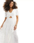 Style Cheat broderie midaxi dress in white