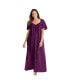 Plus Size Only Necessities Long Silky Lace-Trim Gown