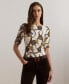 Фото #1 товара Women's Print Stretch Cotton Boatneck Tee