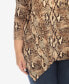 ფოტო #2 პროდუქტის Plus Size Snake Print Cold Shoulder Tunic Top