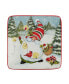 Christmas Gnomes 6" Canape Plates Set of 4, Service for 4