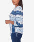 ფოტო #3 პროდუქტის Women's In Full Bloom Spliced Texture Stripe Side Tie Top