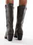 Glamorous western knee boots in Grey