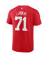 Men's Dylan Larkin Red Detroit Red Wings Authentic Stack Captain Name and Number T-shirt